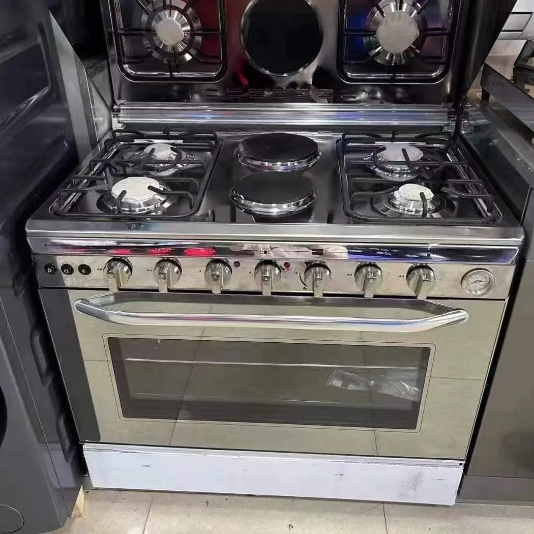 Multifunctional 4 Gas Oven Stove 900mm Width Stainless Steel Commercial Use Freestanding Cooker Wholesale For Catering Equipment