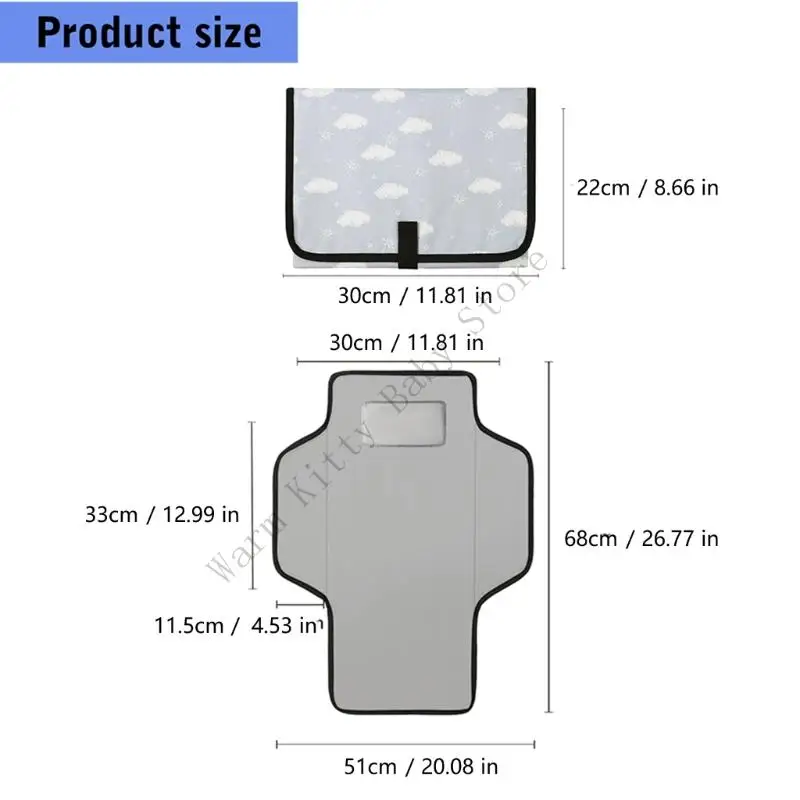 وسادة تغيير حفاضات الأطفال المحمولة المقاومة للماء من XXFE، قابلة للطي، تصميم مضغوط ناعم، حصيرة تغيير حفاضات ناعمة للاستخدام #6