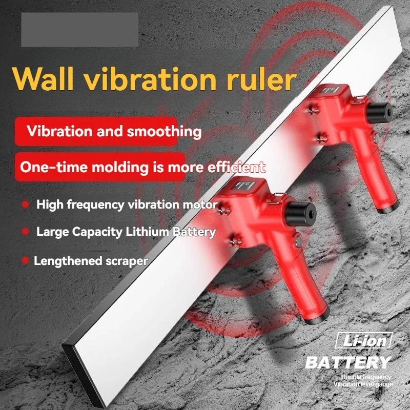 A Electric Concrete Leveling Ruler Stainless Steel Wall Leveling Machine Large Capacity Lithium Vibrating Leveling Ruler