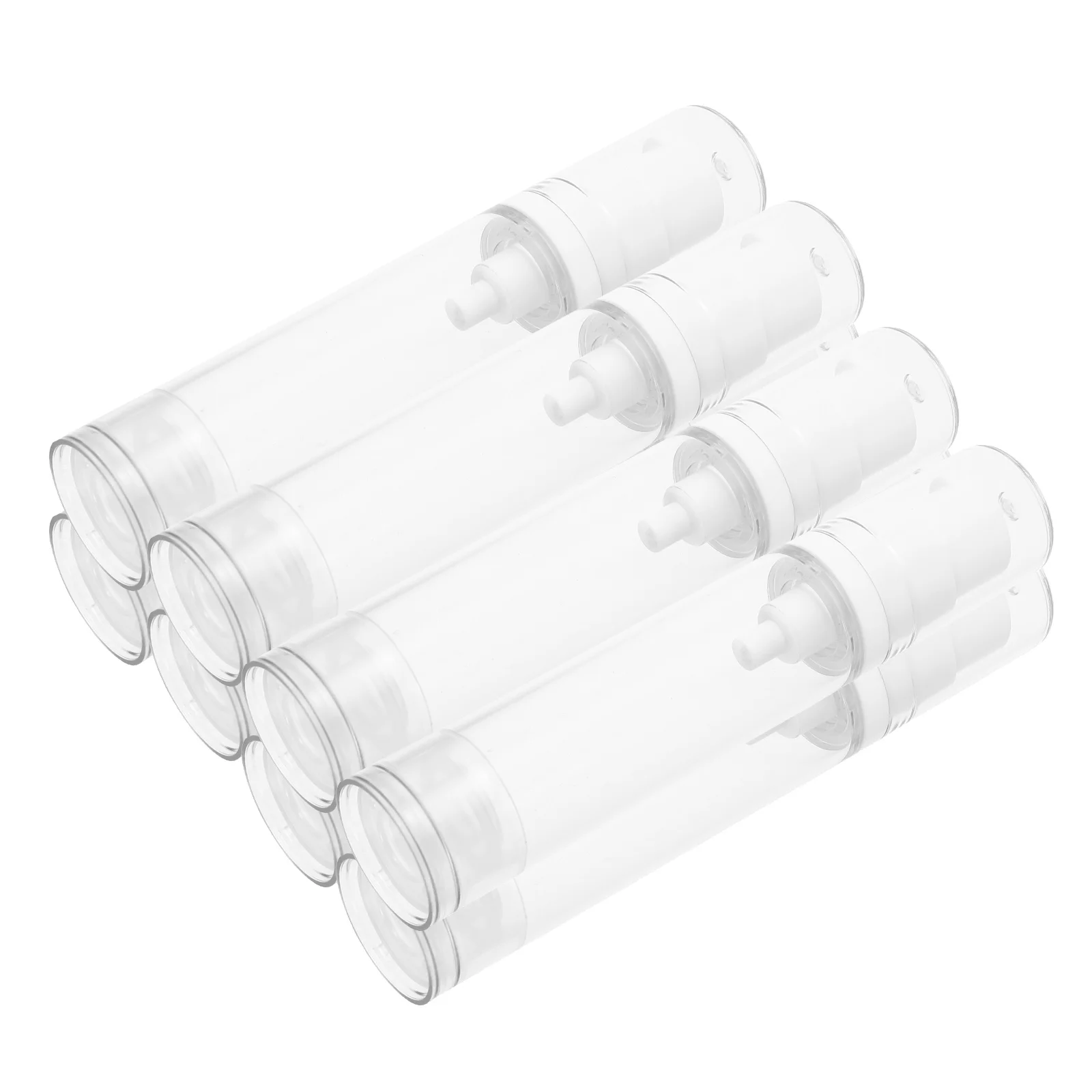 

8pcs 10Ml Empty Lotion Dispenser Clear Vacuum Cream Container Skincare Makeup Travel Size Refillable Mini Liquid Bottle