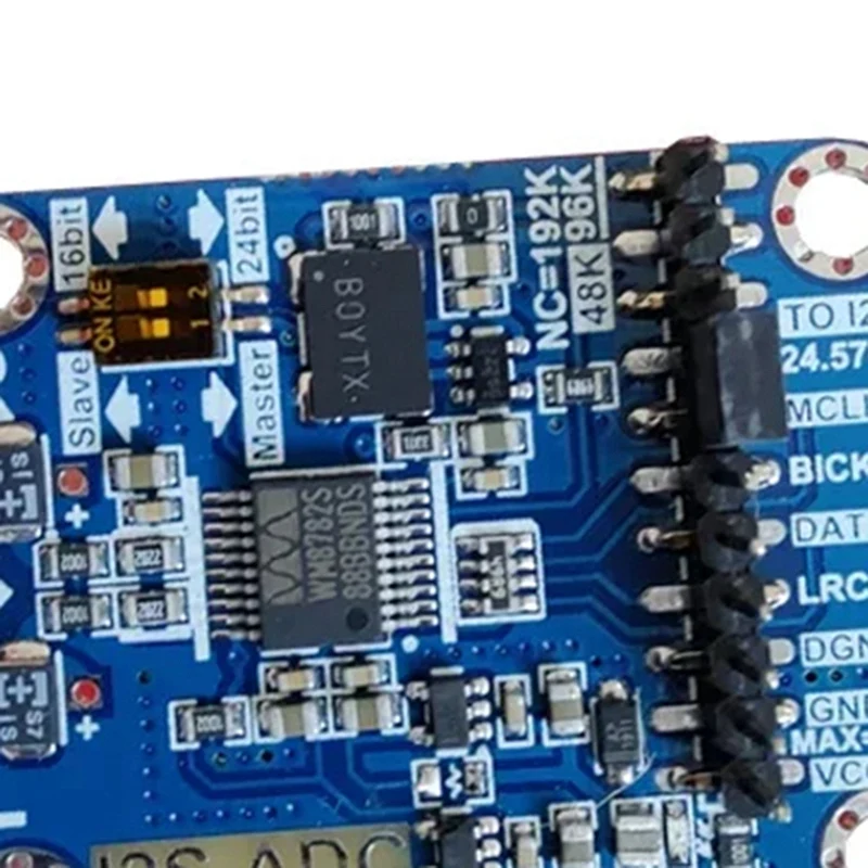 Dlhifi I2S ADC Hifi Audio Acquisition Card Module WM8782S Master Slave Mode Development Board Blue 1 PCS