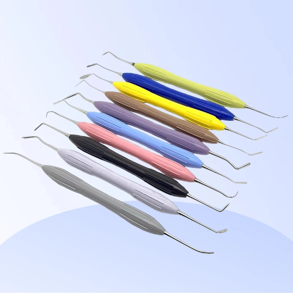 

10Pcs/set Dental Composite Resin Filler Filling Spatula Kit Aesthetic Repair Set Silicone Non-Slip Handle with Sterilization Box