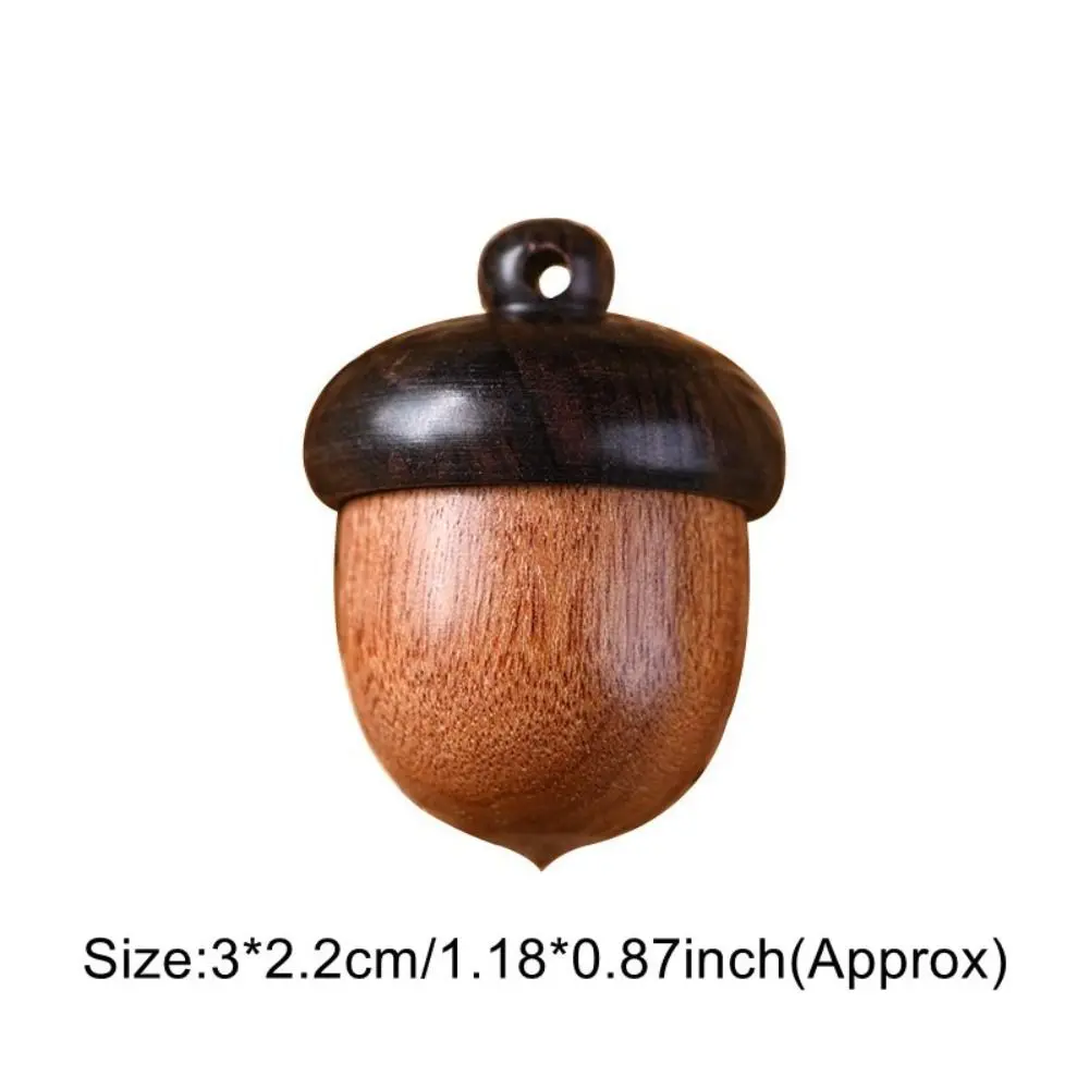 Durable Outdoor Acorn Shape Medicine Pill Box Granule Storage Box Mini Sandalwood Rescue Pill Case Medicine Tablet Container