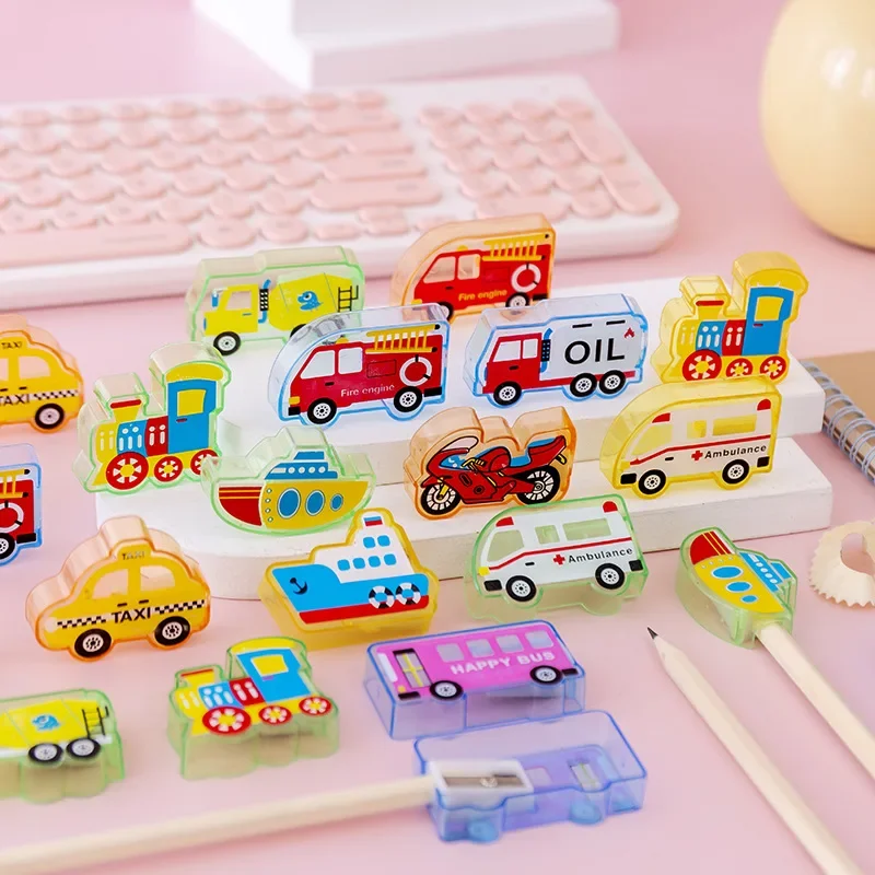 20Pcs Cartoon Mini Car Pencil Sharpener for Kids  Birthday Party Favors Back To School Stationery Gift Baby Shower Goodie Bag