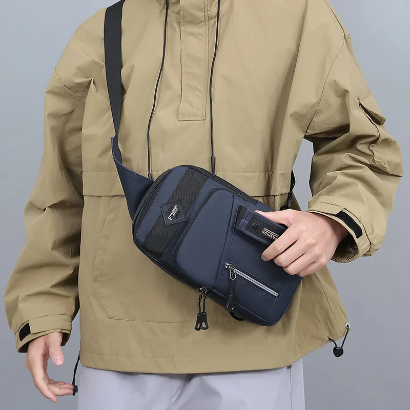 Casual chest bag men portable diagonal cross student simple men large capacity waterproof shoulder crossbody bag