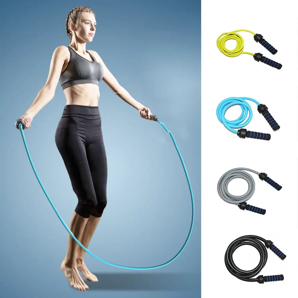 Adjustable Length Weighted Jump Rope Reusable Portable Heavy Skipping Rope Foam Handles Durable Athletic Rope Men