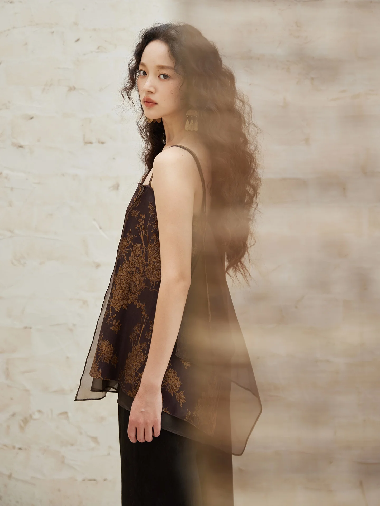 

Ele Silk Cloud irt And High Waist Straight Leg Pants Two Piece Set Women's Summer Faion Outfit Asymmetrical Design