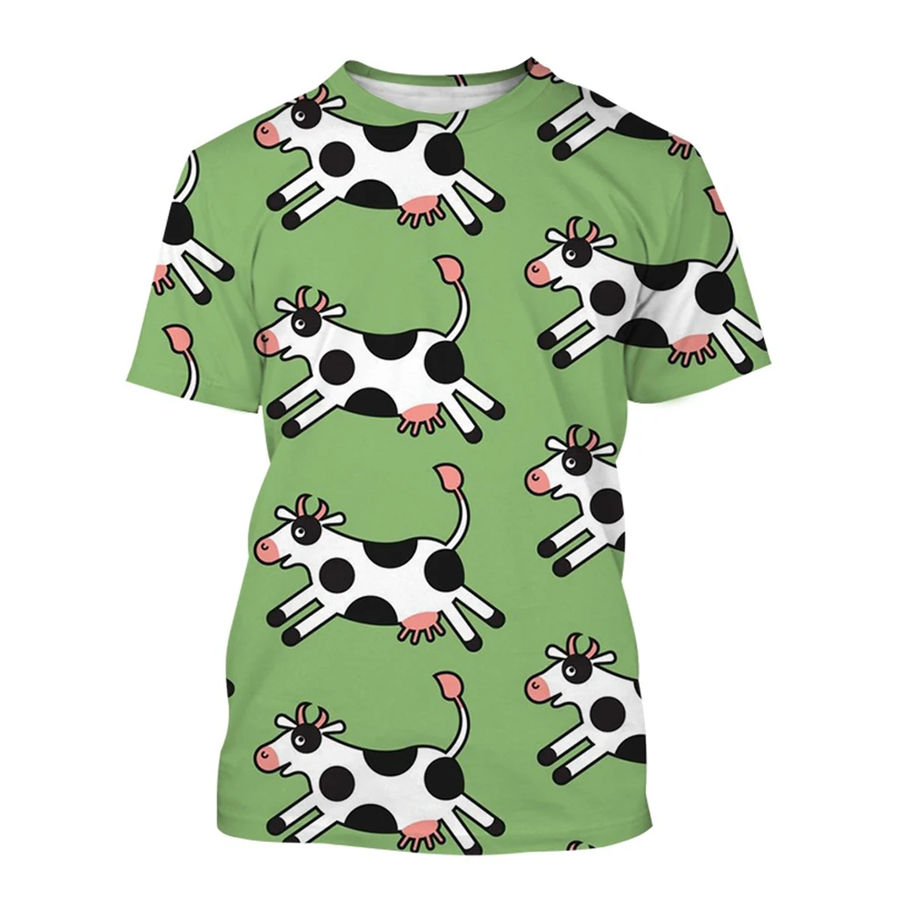 

Creative And Fun 3D Printed Cow T-shirt Fashionable, Neutral And Cute Harajuku Style Casual Short Sleeves 2025 New