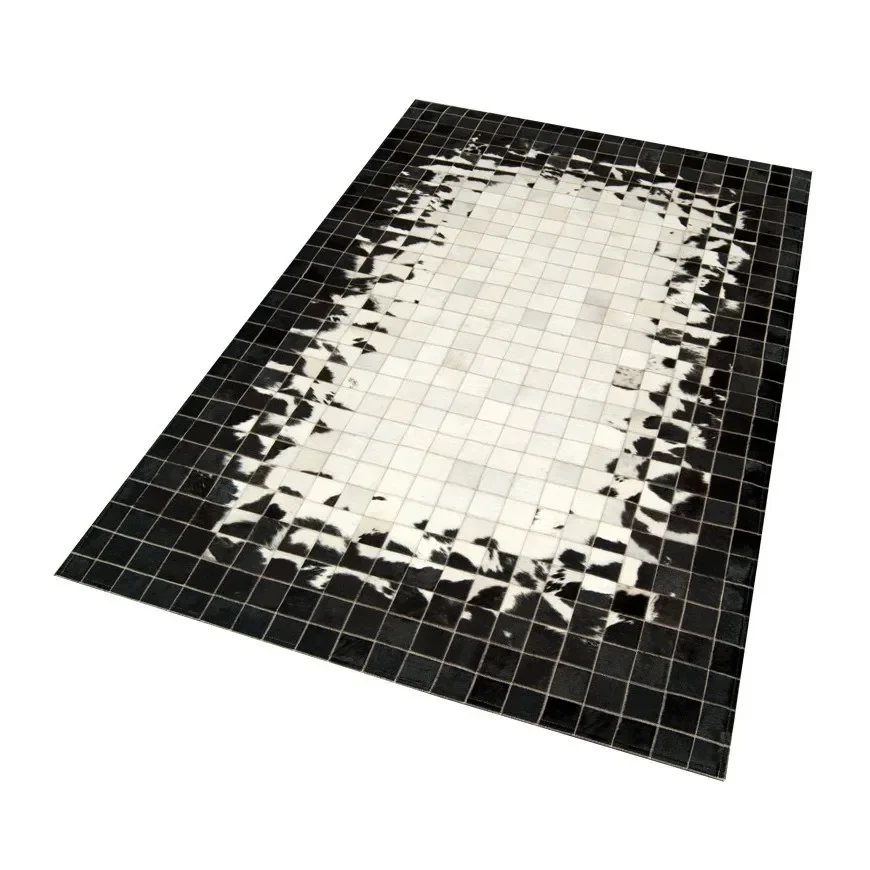 

Patchwork Cowhide Rug Mosaik White-Black CR-48