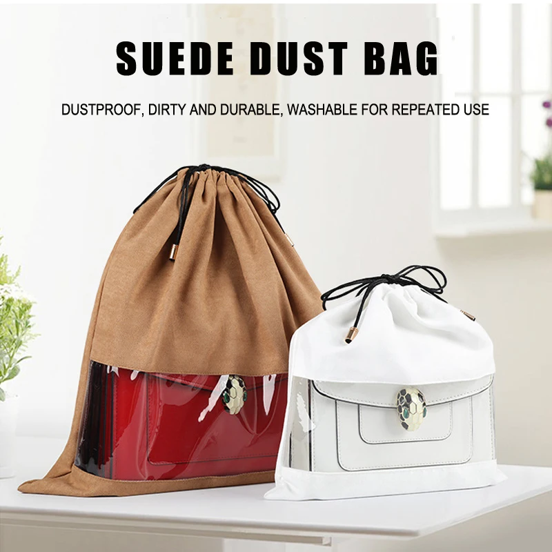 Bulk wasch bare Handtasche Wildleder Staubs chutz hülle für Geldbörse Schuh verpackung benutzer definierte Logo Flanell Stoff Aufbewahrung schutz mit Kordel zug