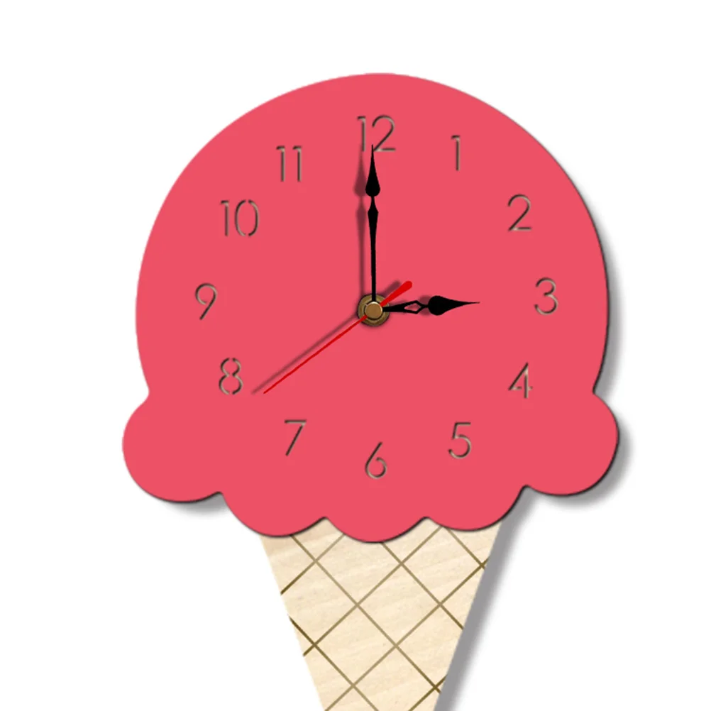 

Cream Shaped Wall Acrylic Hanging Ice Cream Shaped Clock Clock For Home Living Room Bedroom Office Decor Pink