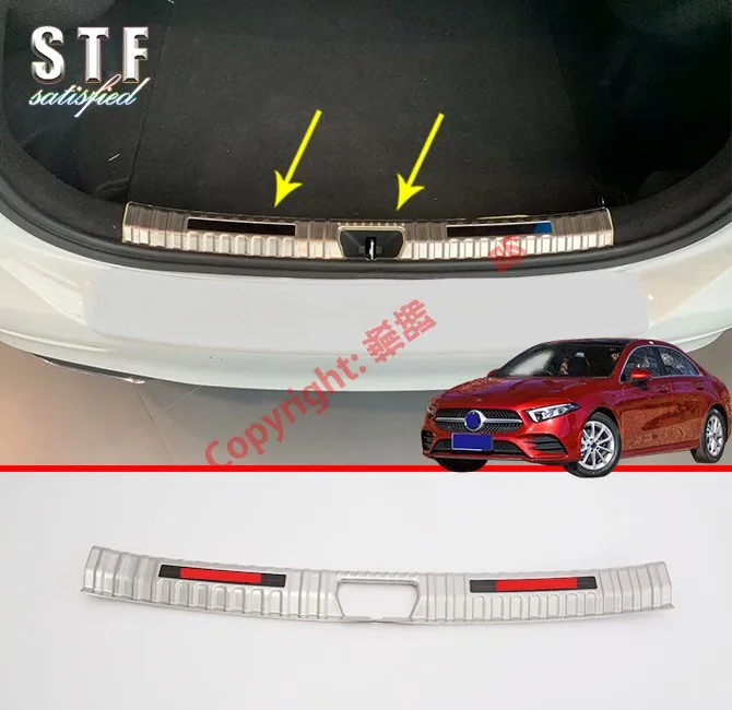 Stainless Steel Interior Rear Bumper Sill Protector For For Benz A Class W177 2019 2020 Car Accessories Stickers