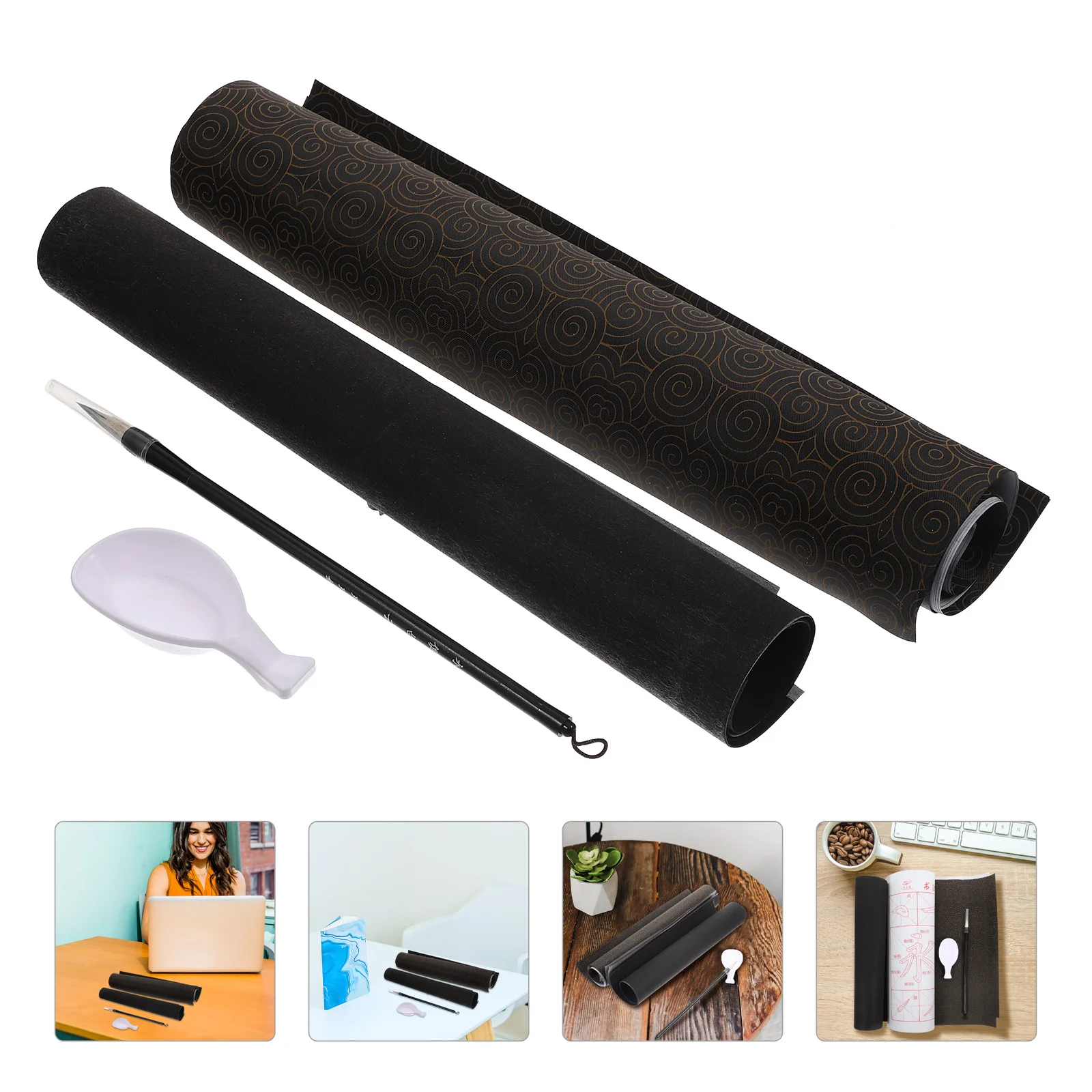 

1Set Household Calligraphy Paper Reusable Cloth Convenient Folding Calligraphy Mat Water Absorbing Writing Cloth for Beginners