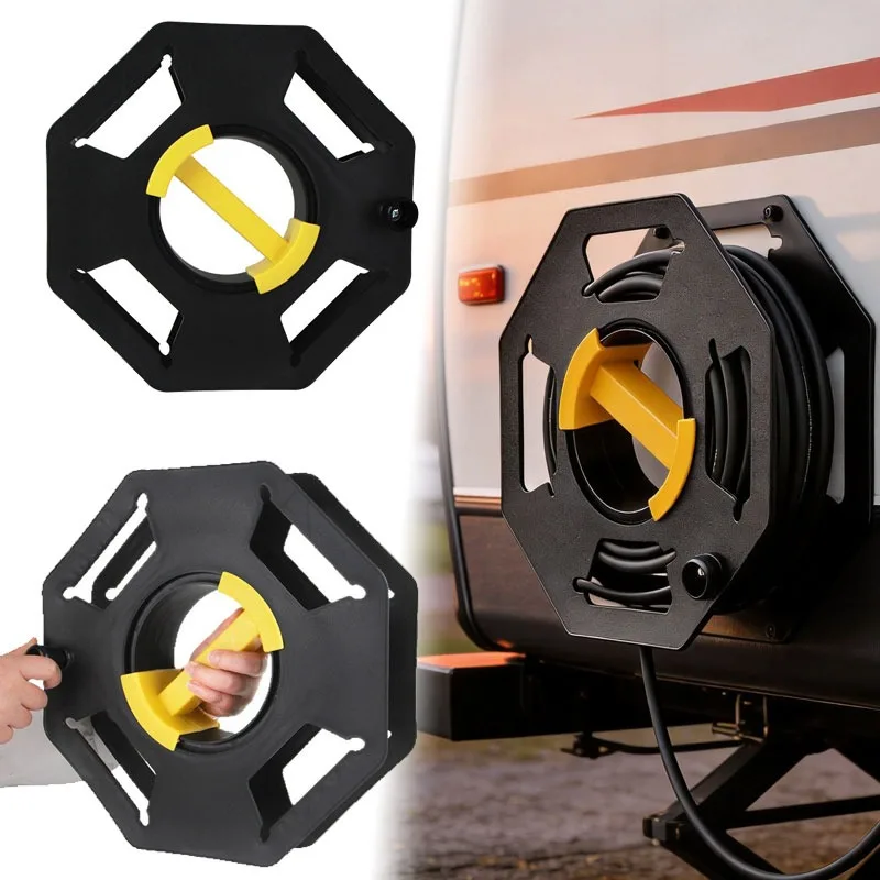 

34M Extension Cord Storage Reel Outdoor Cable Tidy Roll Stand Wire Organizer for Caravan Yacht RV Camping Cable Management Tools