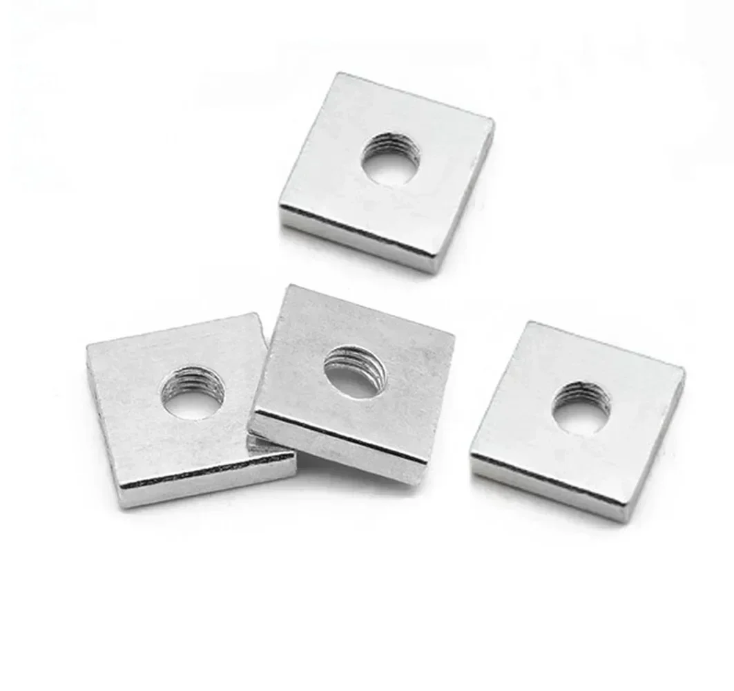 1200pcs Square Nut GB39 DIN 562 Thin M3 M4 M5 M6 Carbon Steel Quadrangle Block Compatible with Prusa MK3 Galvanized Zinc Plated