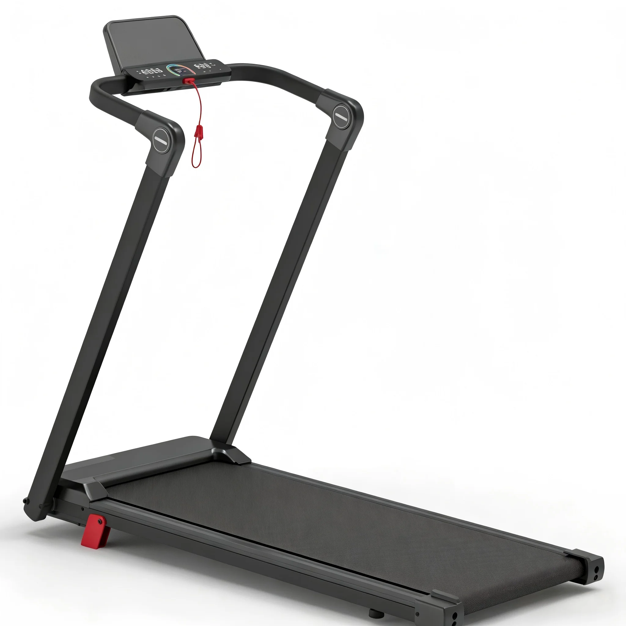 Silent Operation Foldable Electric Treadmill Portable Walking Pad Running Machine with LED Monitor for Home Office Fitness