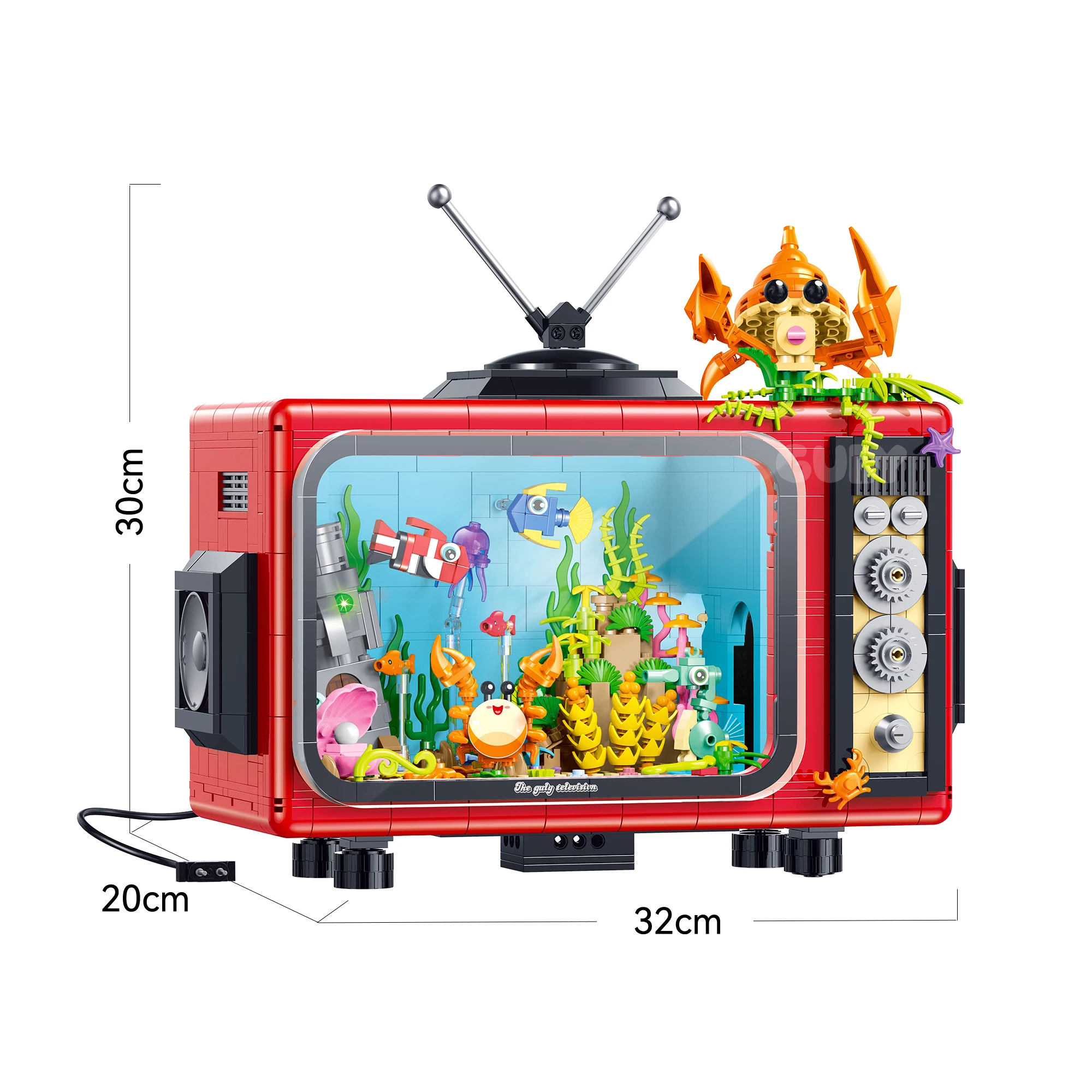 1718 pezzi di blocchi di costruzione della serie classica MOC Kit modello TV retrò oceano con giocattoli educativi per bambini leggeri regalo