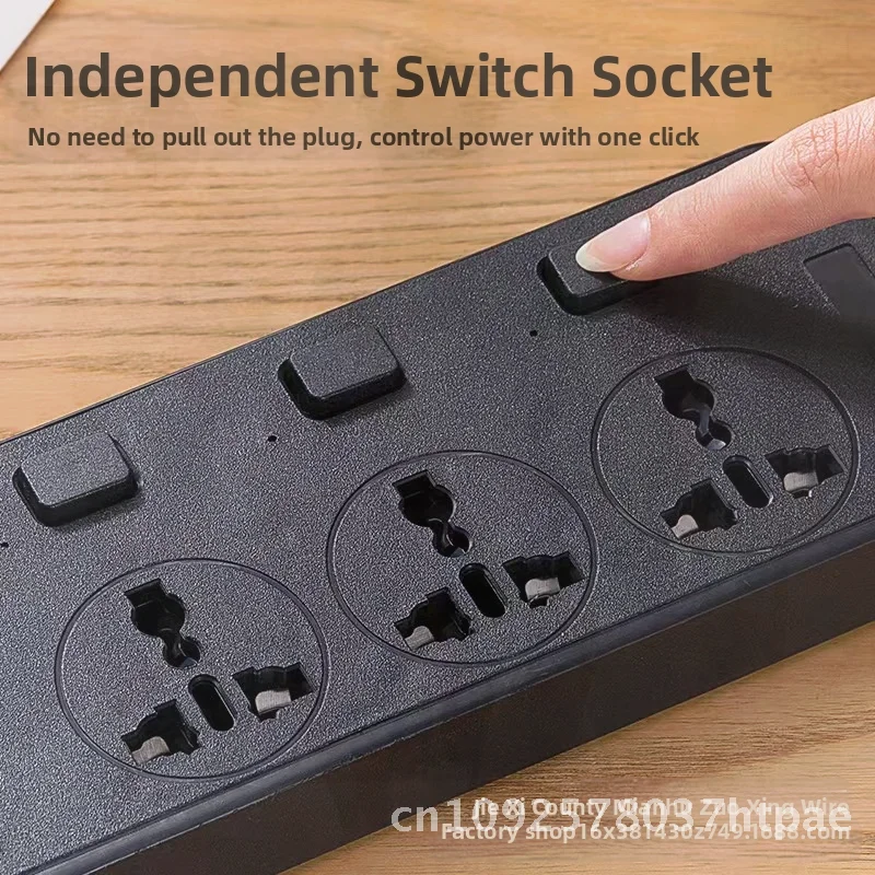 

Multi-Functional USB Patch Panel Socket European Standard American Independent Switch Strip Household Black & White Patch Panel