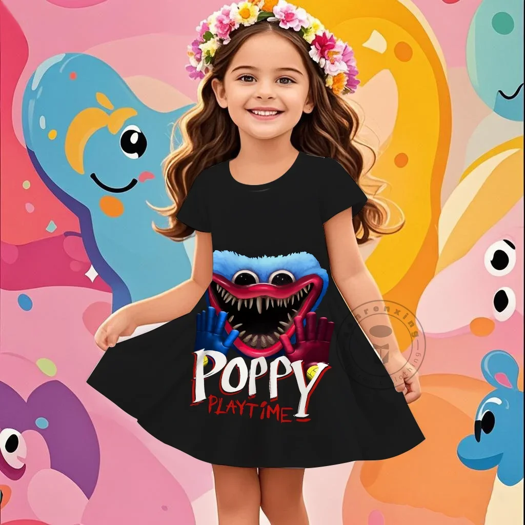 

Cool Poppy Playing Dress Casual Outfits Girl Summer Classic Cute Pattern 3D-Printed Children Girl's Cute Dress 2025