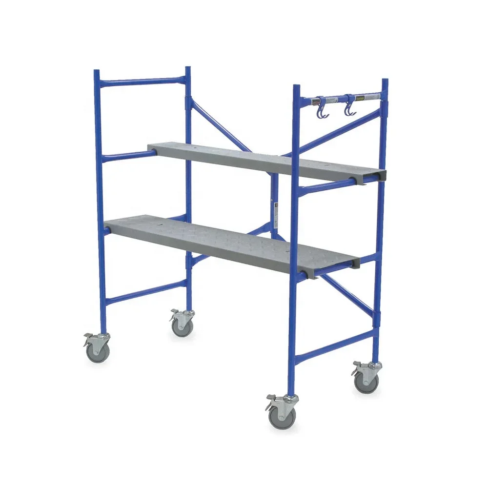 Multi-use mini Scaffold Portable 4 Step Ladder Rolling Metal Work Platform