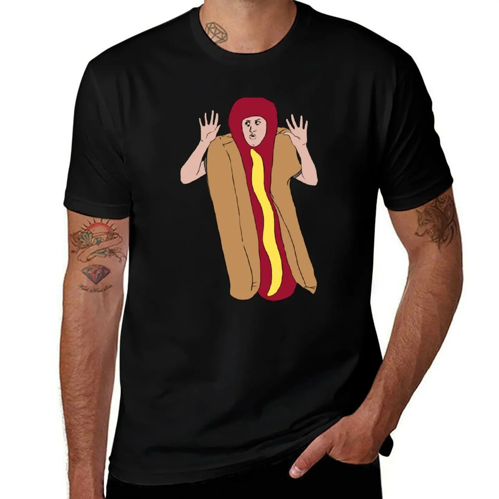 

i think you should leave. random hot dog costume T-Shirt t shirt man plain cotton t shirt man T-Shirt