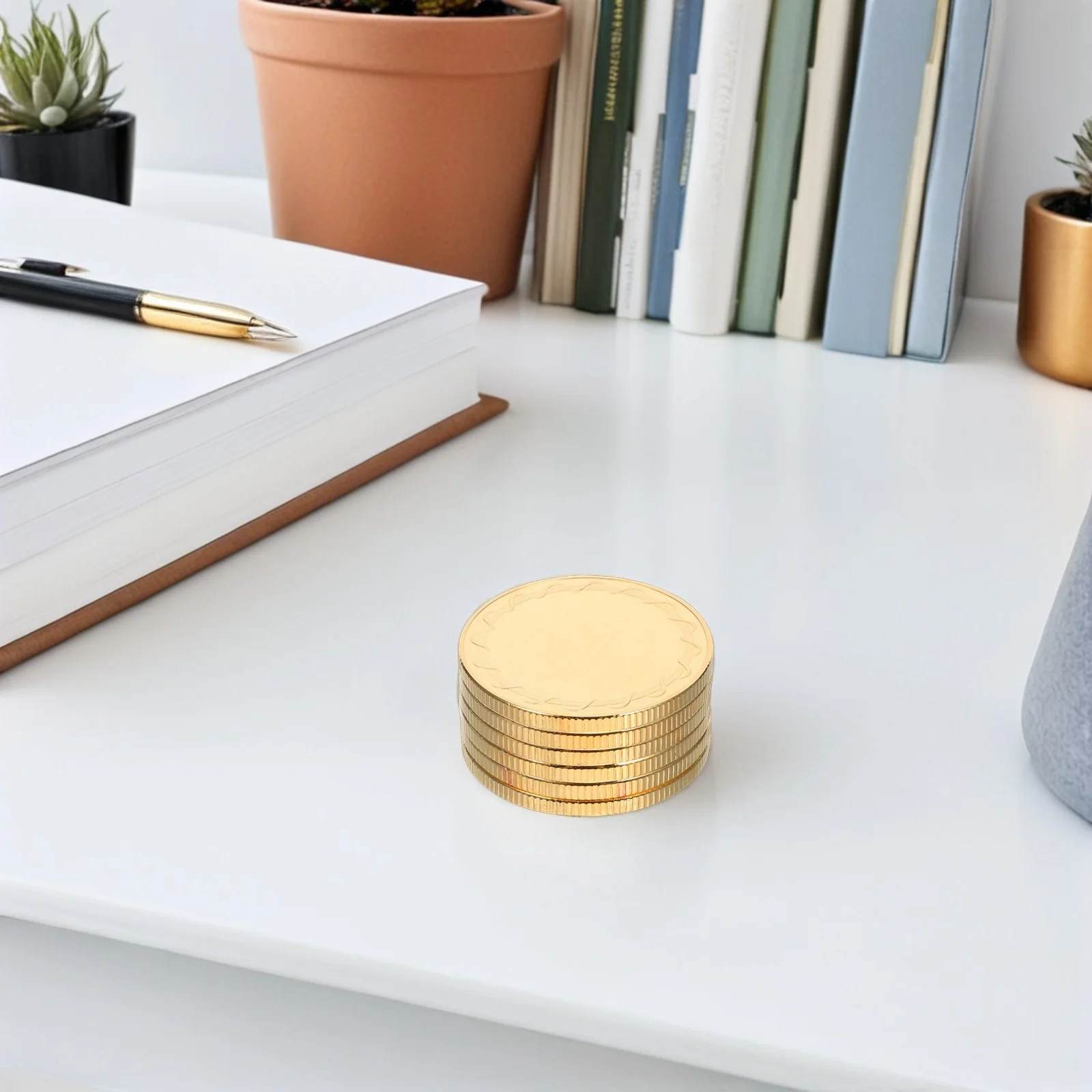 

6 Pcs Metal Stamping Blanks Crafts Engravable Coins Engraving Plates DIY for Token