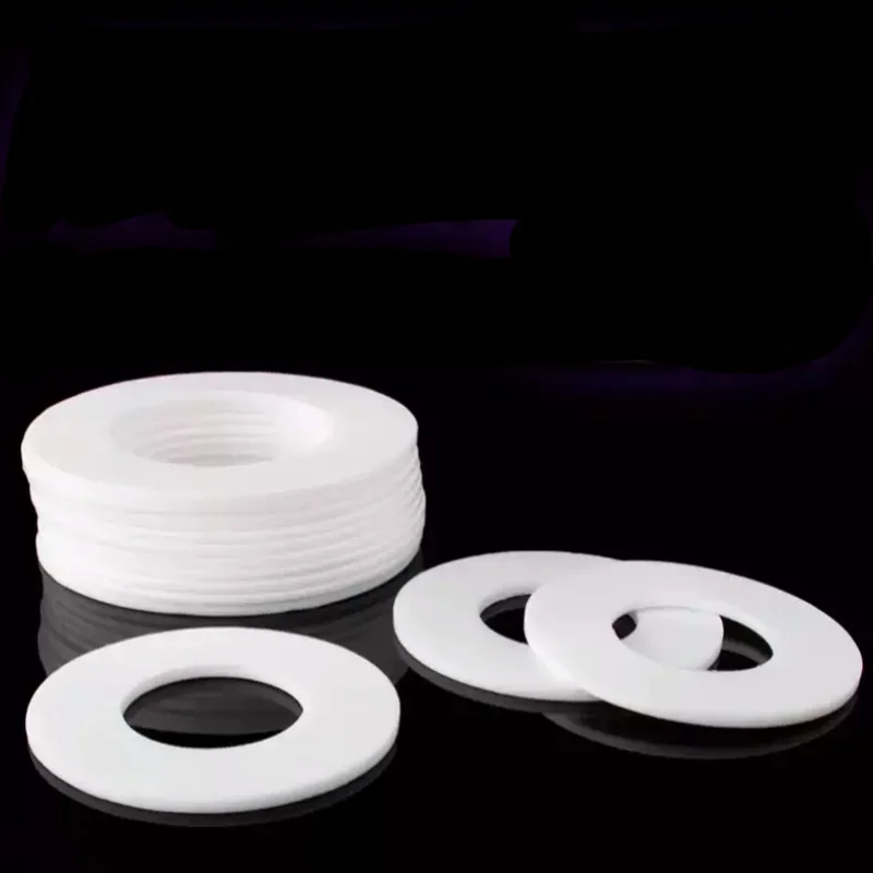 PTFE Gasket Flat Washer Thickness 0.2-1mm ID 2mm~20mm Resistant to High&Low Temperature Anti-aging For Flange