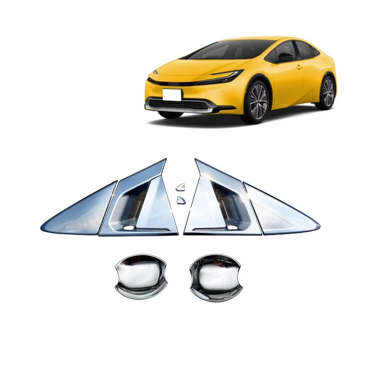 Car Side Door Handle Bowl Cover Trim for Toyota Prius 60 Series 2023 Accessories (Front Door+Rear Door)