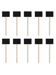 20pcs Mini Wood Chalkboard Stakes Wooden Plant Tags Markers Blackboard Garden Labels Signs Decorative Flower Price Tags for Home