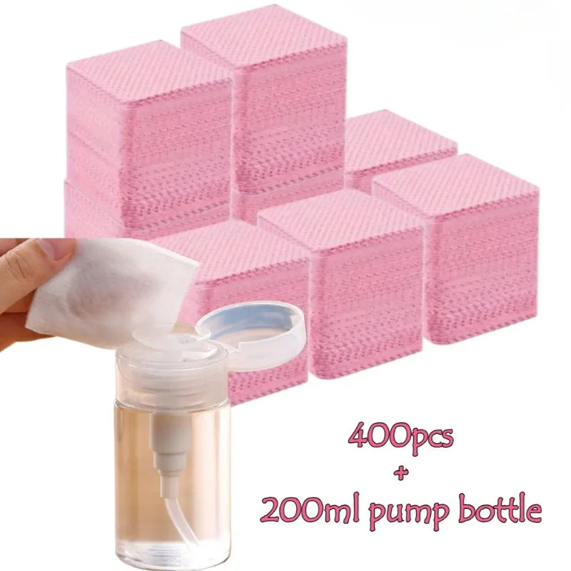 400 個糸くずの出ないネイルワイプジェルクレンジングティッシュアルミフリーマニキュアリムーバーパッド NaiArt 美容クリーニングケアツール