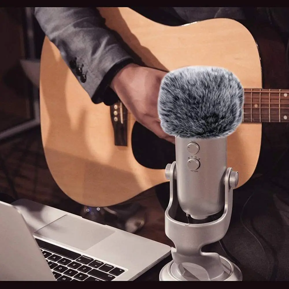 Microphone Furry Windscreen Muff, Perfect Mic Pop Filter Mask Shield for Blue Yeti, Microphones