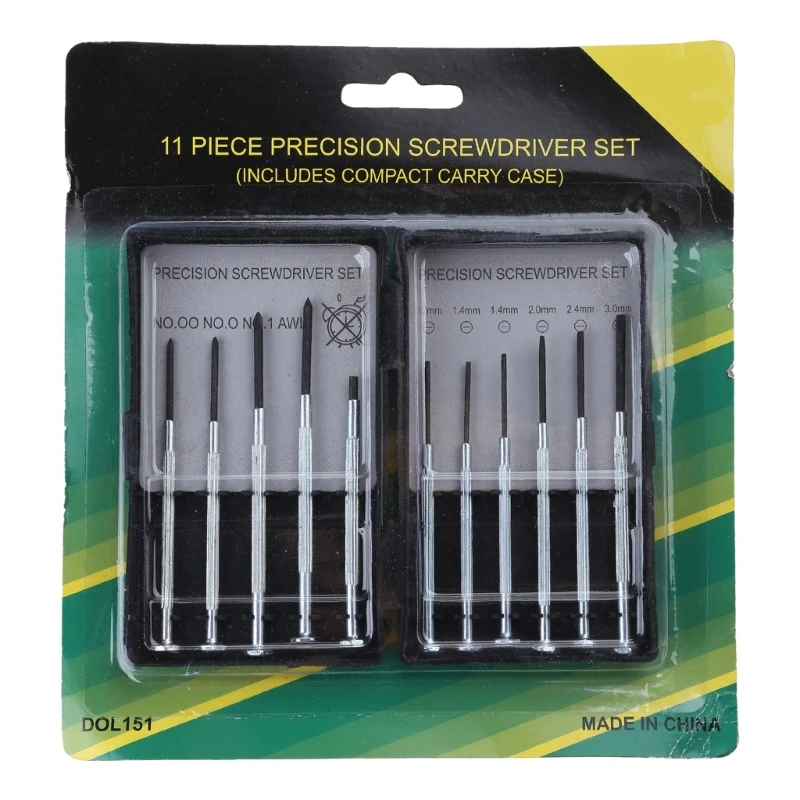 11 Pcs Professional Precision Screwdriver Set Mini Jewelers Watches Glasses Clock Jewelry Cell Phone Repairs DIY Tool Kit