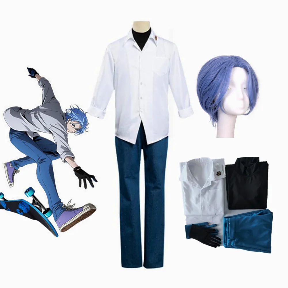 

Anime Sk8 The Infinity Cosplay Costume Langa Hasegawa School Uniform Set And Wig