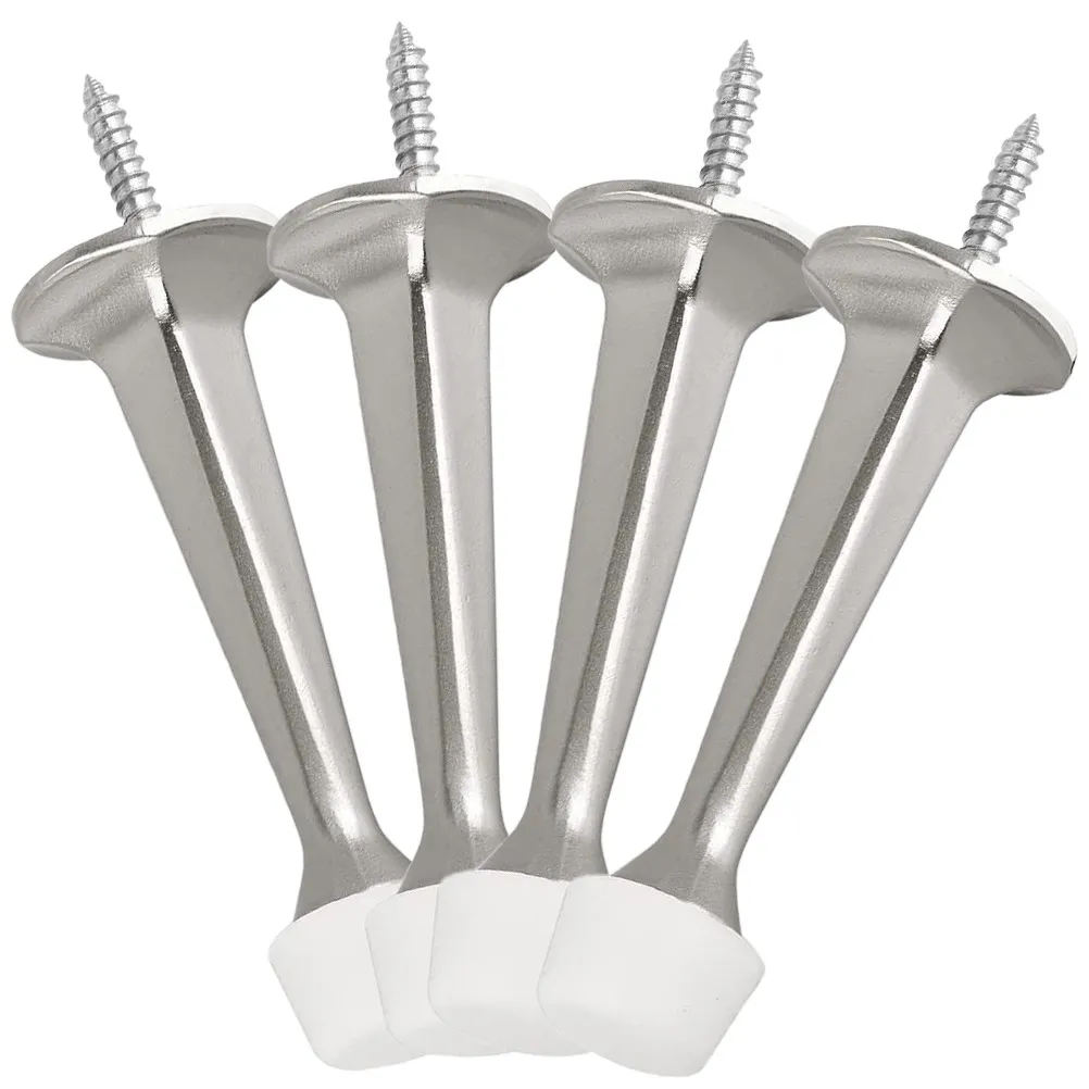 4Pcs Zinc Alloy Retro Door Stopper with Rubber Tip for Wall Protection Decorative Floor Mounted Door Stop Living Room Bathroom