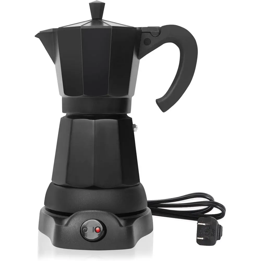 

6 Cup Portable Coffee Maker, 300ml Electric Moka Pot with Detachable Base and Overheat Protection, Ideal for Coffee Lovers on th