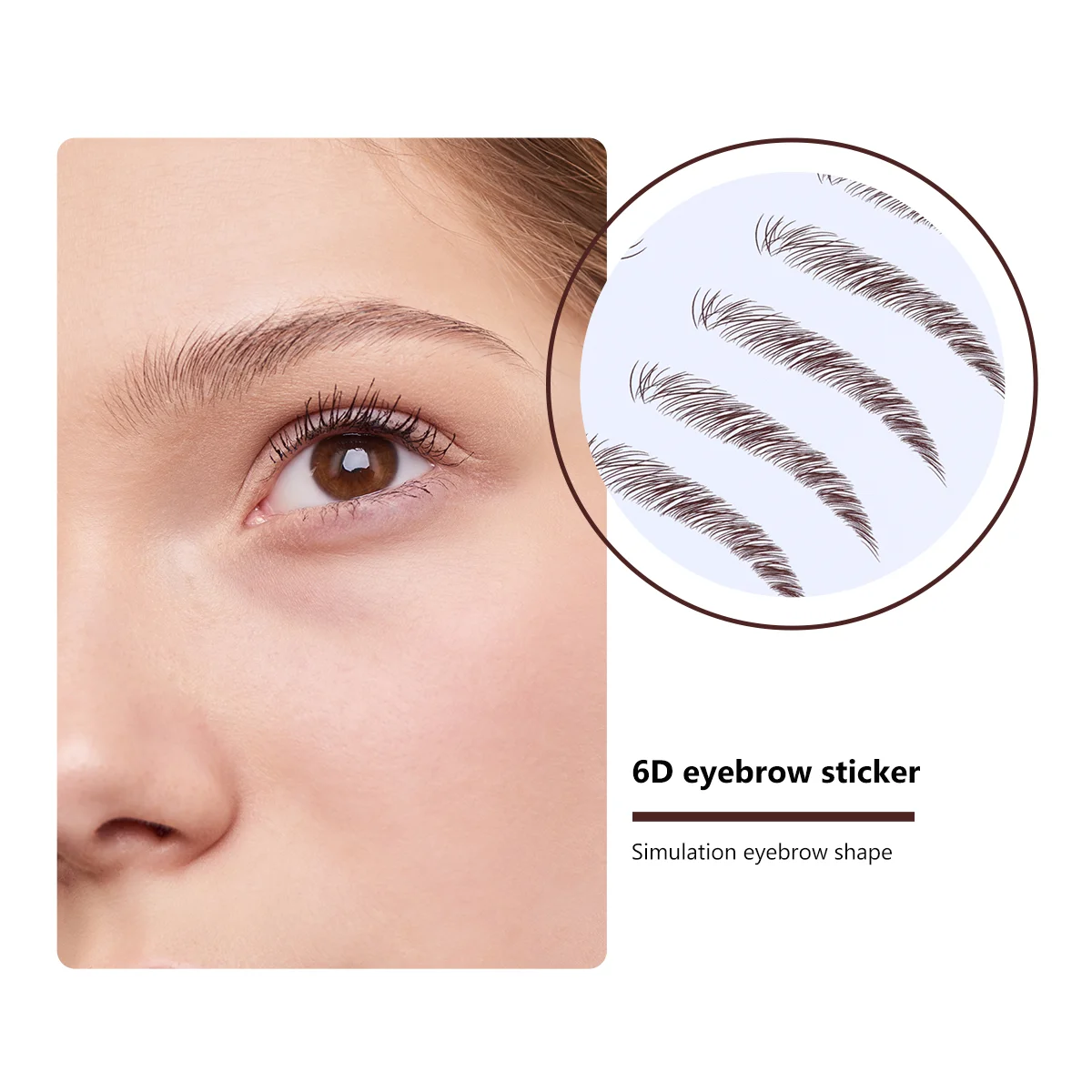 4 Pcs Eyebrow Stickers 6D Hair-Like Eyebrows False Cosmetics Imitation Make up Stencils with Soy Ink Transfer