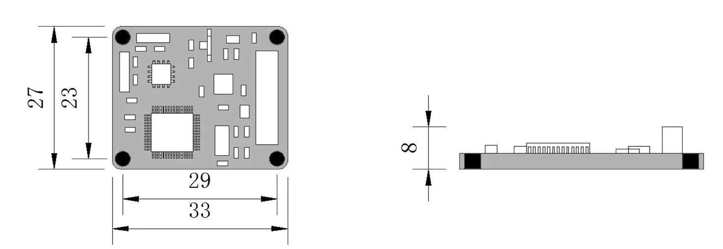 high-precision two-dimensional (2D) electronic compass single circuit board measuring azimuth angles from 0 to 360 deg