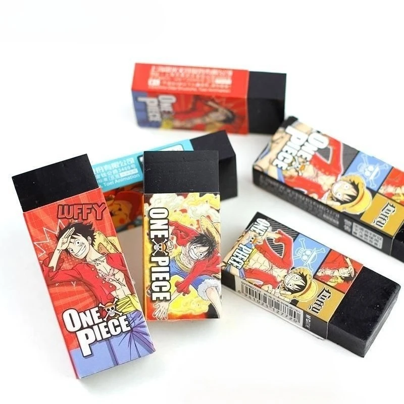 

New One Piece Creative Anime Peripherals Luffy Chopper Eraser Personality Kawaii Student Drawing Cartoon Black Eraser Wholesale