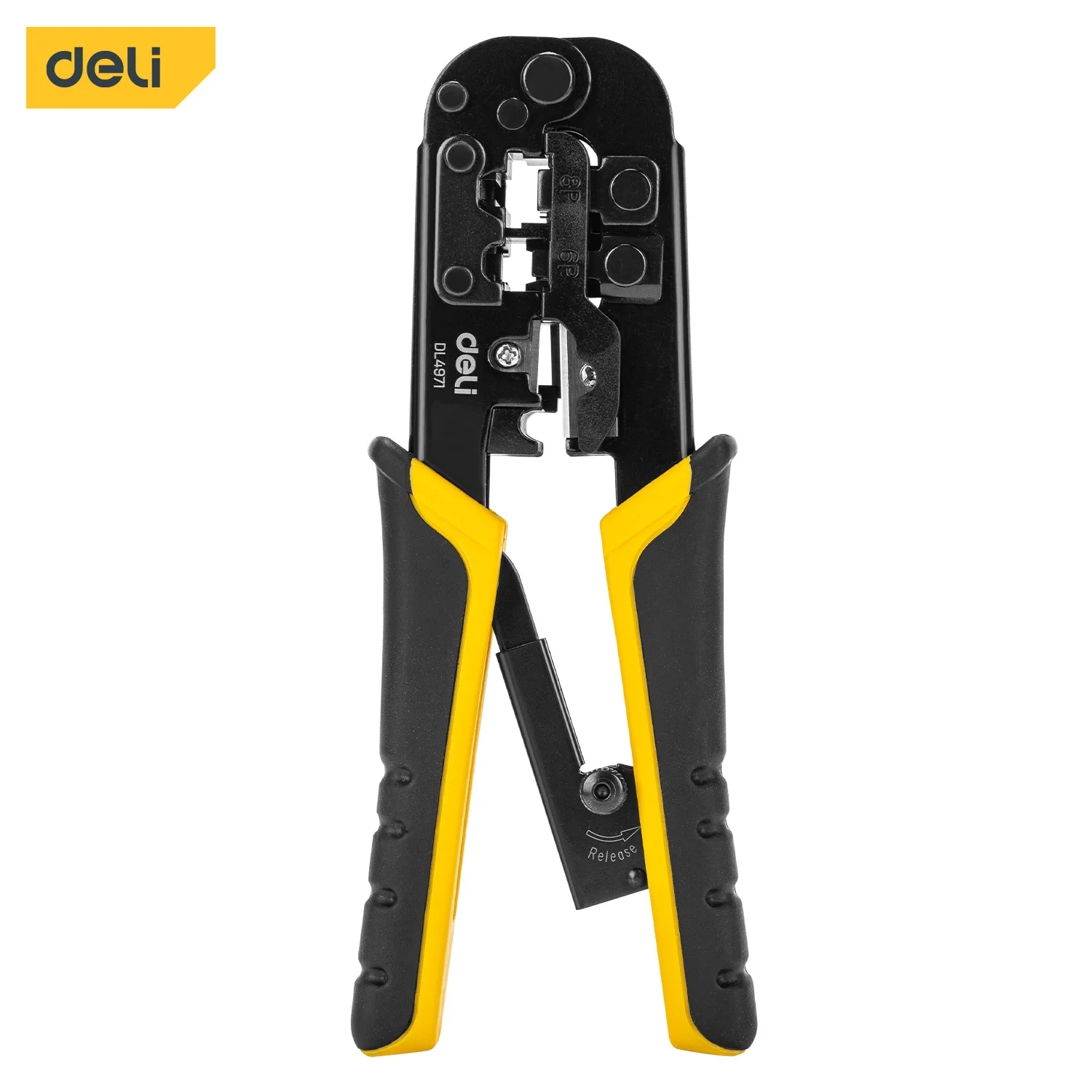 Deli 6in Wire Stripper, Ratcheting Ethernet Wire Crimping Tool For 10-20 Awg Wire,Crimp, Cut and Strip Hand Tools