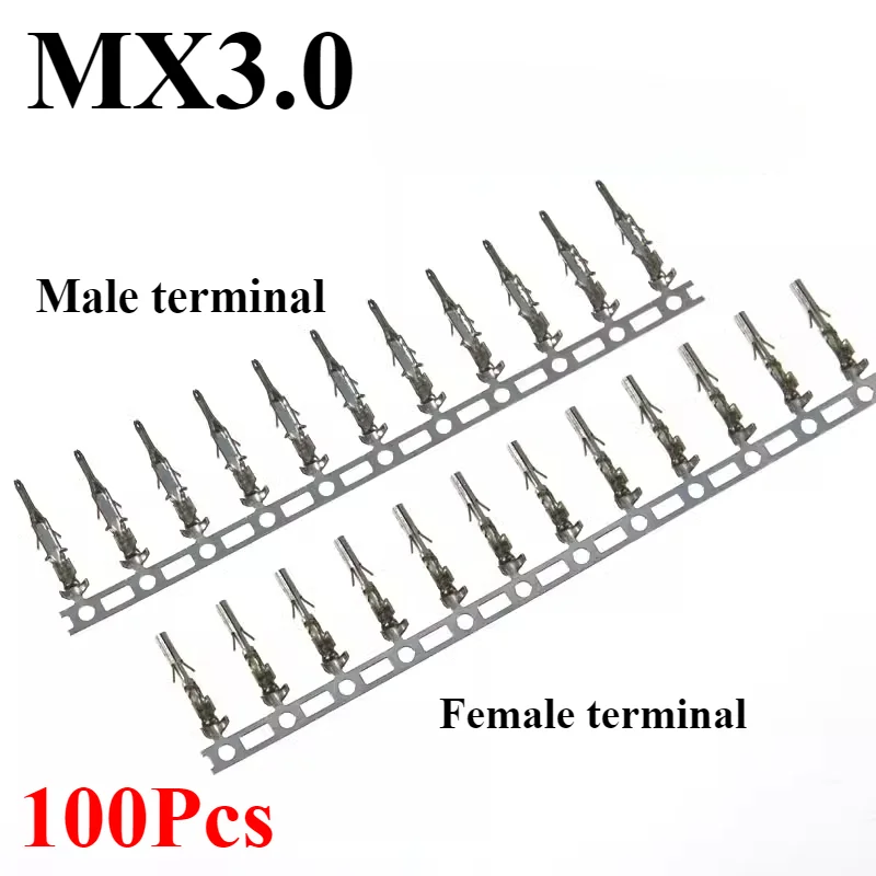 100Pcs MX3.0 Female Male Terminal Micro-Fit 3.0mm Connector  Female Terminal Pins 43030-0001 / Male Terminal Pins 43031-0001