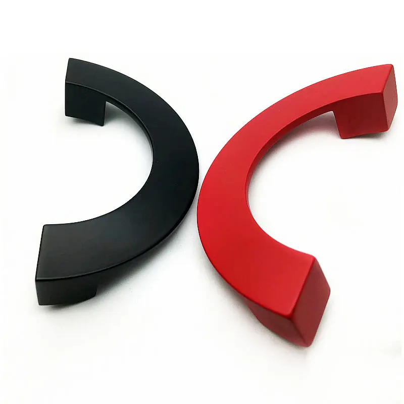 Semi-circle Cabinet Handles Bedroom Wardrobe Pulls Colorful Furniture Handle for Children\'s Room Modern Kitchen Accessories
