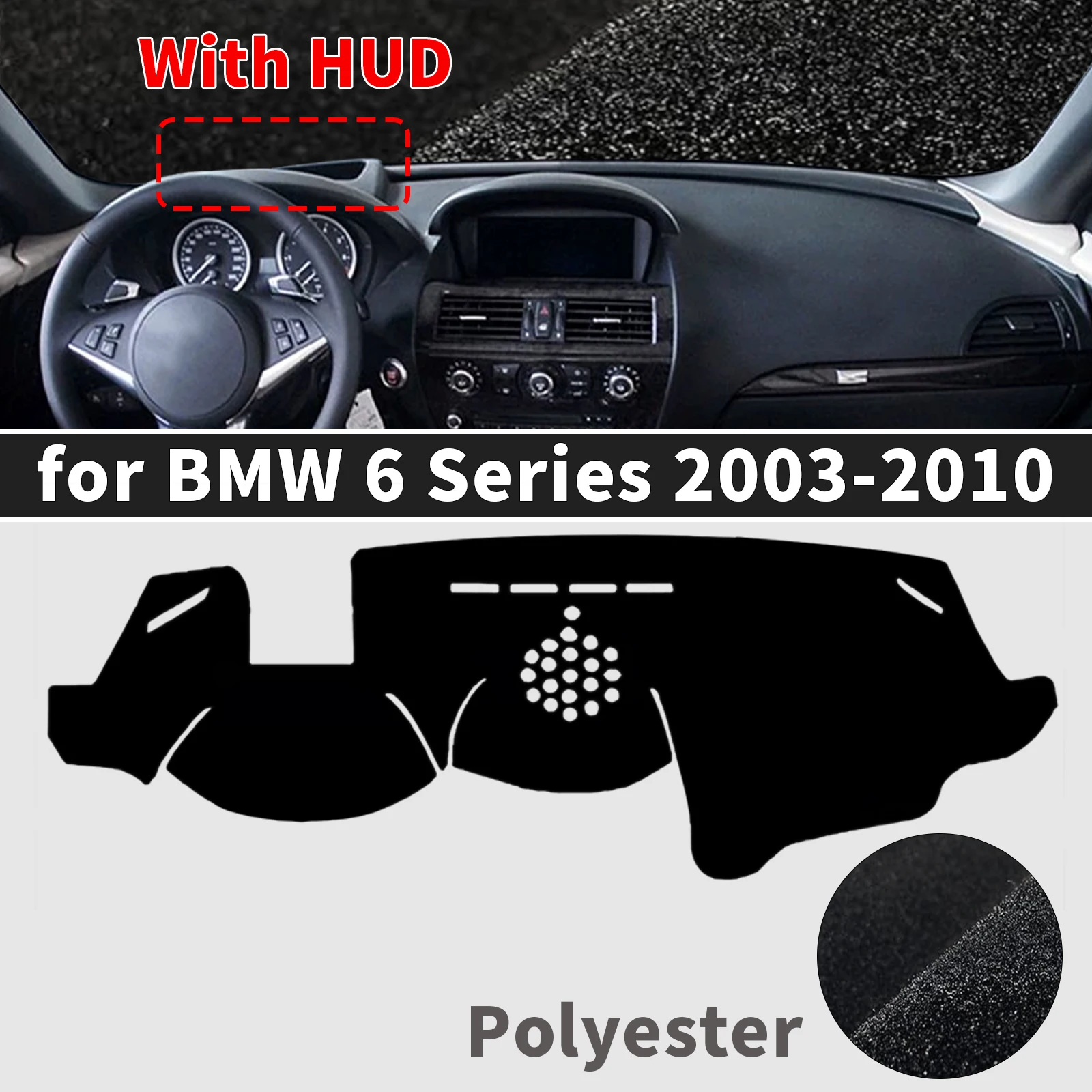 for BMW 6 Series E63 E64 2003-2010 Dashboard Cover Mat Sunshade Anti‑Slip Dash Carpet Protector Interior Parts Accessories