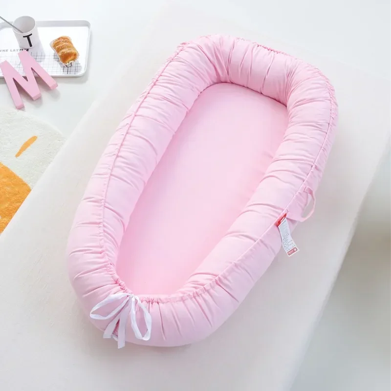 Portable Baby Co - sleeper Solid Color Pillowless Foldable Model Travel Baby Nest