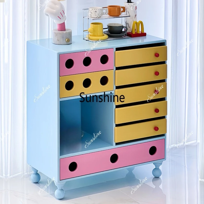 Storage figure chest full solid wood storage cabinet display side cabinet