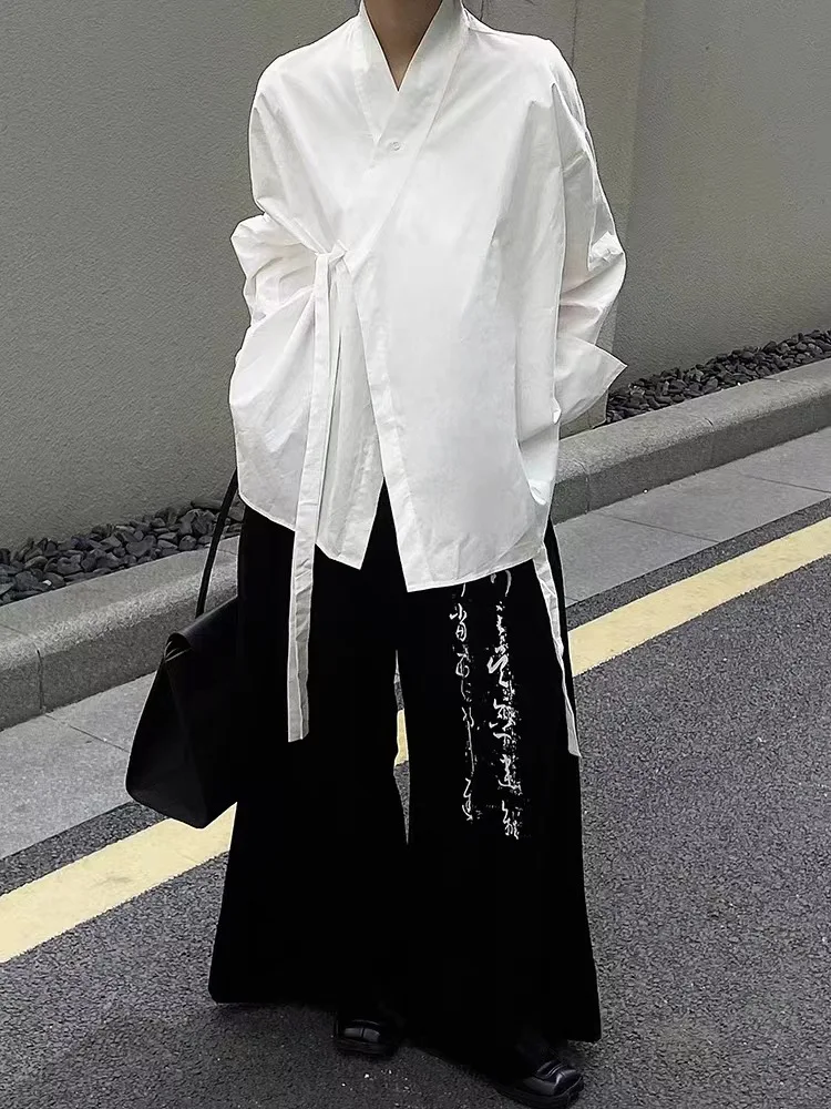 YY にインスパイアされた中国の書道ワイドレッグパンツユニセックス男性女性スタイリッシュな Y2k ストリートヒップホップカジュアルズボン原宿ファッション