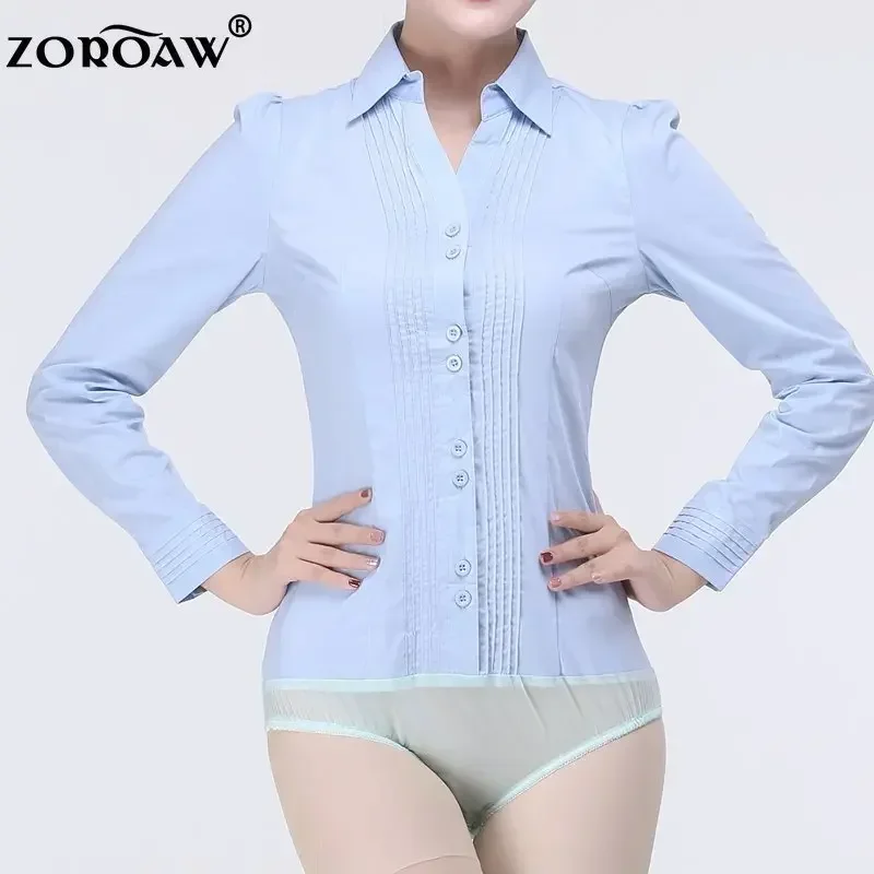 Elegant Bodysuits for Women, White Body Shirt, Long Sleeves Spring Fashion Tops and Blouses Female Clothes Office Lady Work 2023