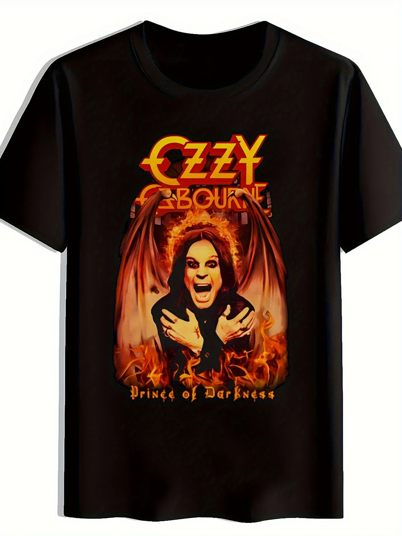 

Мужская футболка с готическим рисунком — дизайн Black Wings Flames с надписью «Crazy», футболка в стиле хэви-метал для концертов