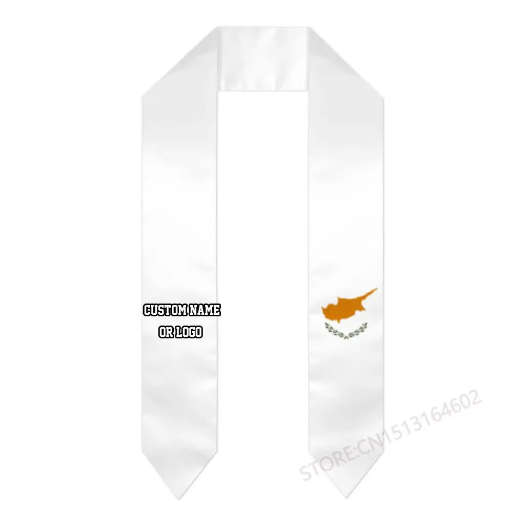 Custom Name Or Logo Cyprus Flag Scarf Cool Graduation Stole Sash International Study Abroad Class of 2023 Shawl