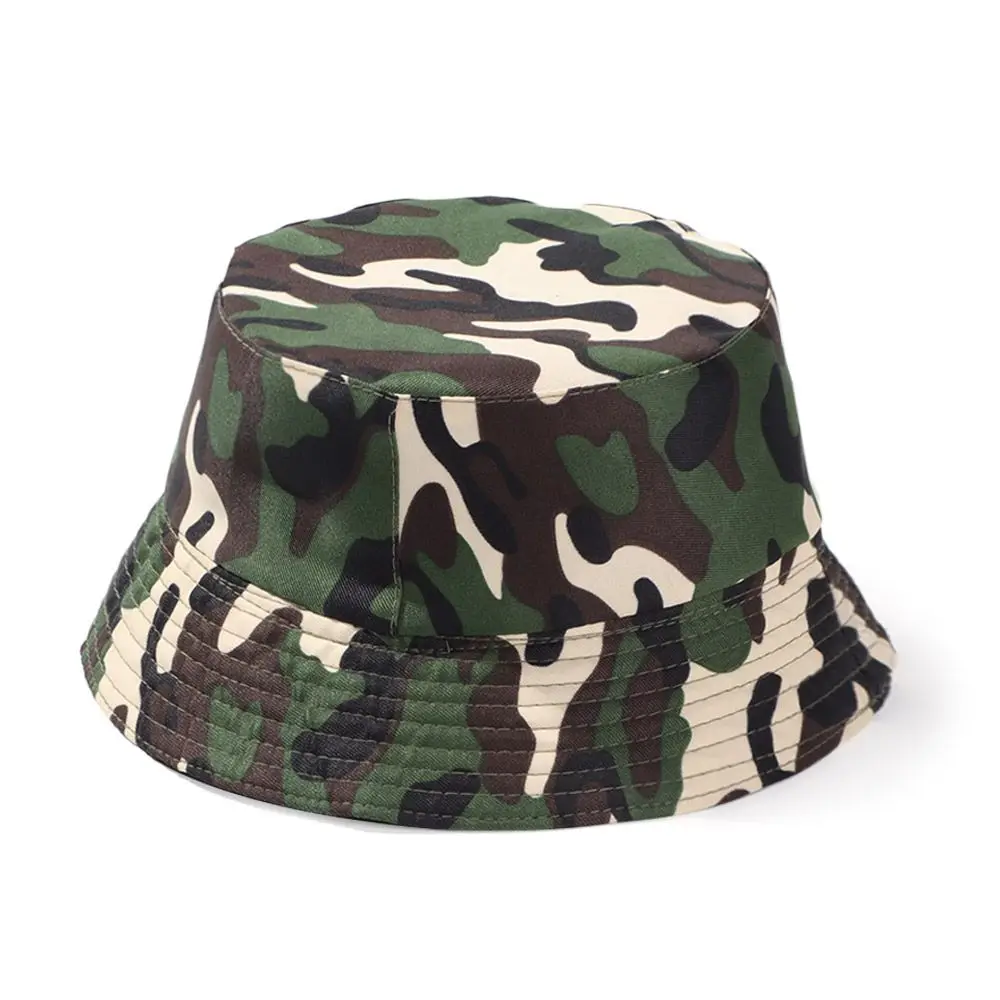 1PCS Camouflage Bucket Hat Wide Brim Visors Foldable Portable Anti-UV Women Men Beach Sun Hat Summer Fisherman Cap