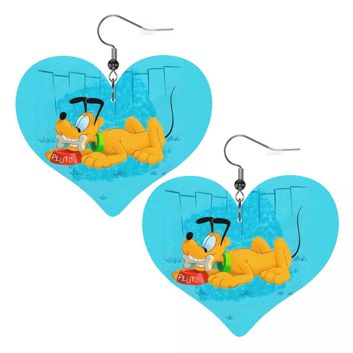 

Custom Pluto Cartoon Leather Earrings for Women Teardrop Dangle Earrings Jewelry Accessories